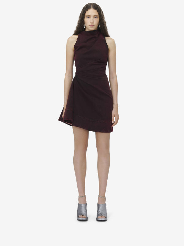 ALEXANDER MCQUEEN - Overdyed Denim Mini Dress - Item 817641QMAC06136